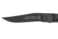 Couteau pliant ultra fin Laguiole Claude Dozorme noir manche corne de bélier 11cm
