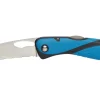 Couteau pliant Wichard Offshore 10126 lame semi-crantée avec démanilleur manche bleu
