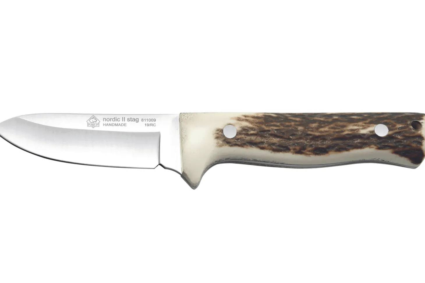 Couteau Puma IP Nordic II Stag 311009 lame 8,5cm manche bois de cerf + étui en cuir
