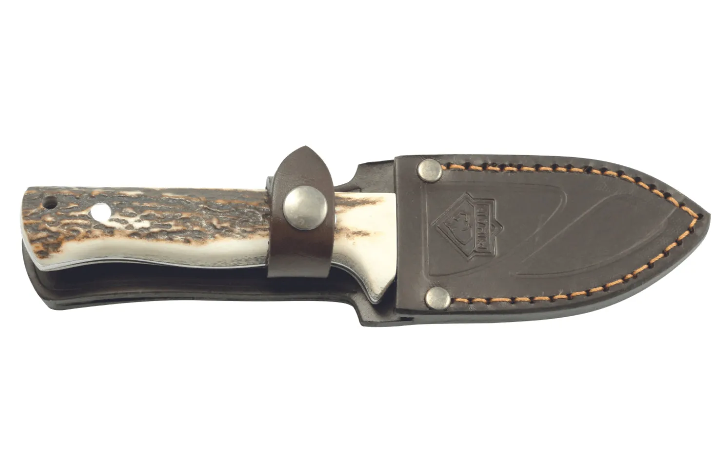 Couteau Puma IP Nordic II Stag 311009 lame 8,5cm manche bois de cerf + étui en cuir