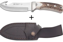 Couteau Puma IP Schwarzwild 338212 lame guthook 12cm manche bois de cerf + étui en cuir
