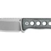 Couteau QSP Canary 141D1 lame en inox 7cm manche ajouré en micarta denim + étui kydex