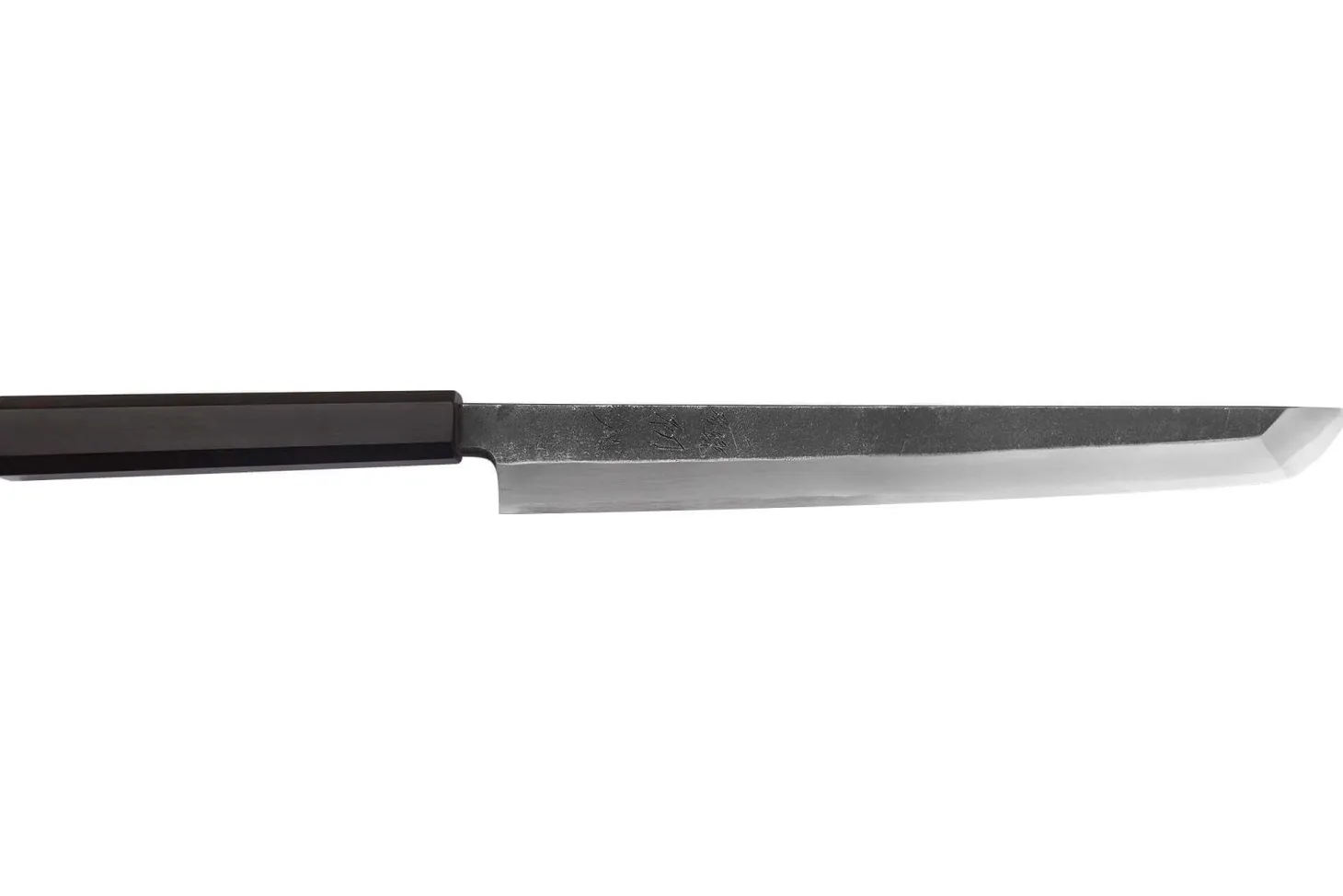 Couteau sakimaru 27cm japonais artisanal Hatsukokoro Shirasagi manche en ébène