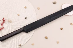 Couteau sakimaru takohiki japonais artisanal 30cm Sakai Takayuki Byakko manche en ébène + étui