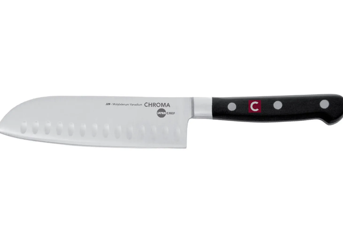 Couteau santoku alvéolé Chroma Japan Chef 17.2cm acier allemand