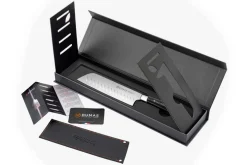 Couteau santoku alvéolé 18cm 32 Dumas Signature manche en micarta