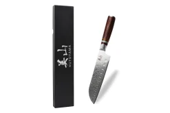 Couteau santoku alvéolé 17cm Kutoyama damas pakka rainbow