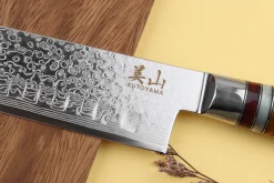 Couteau santoku alvéolé 17cm Kutoyama damas pakka rainbow