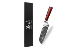 Couteau santoku alvéolé 17cm Kutoyama Red Flame