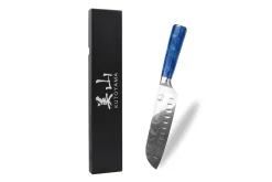 Couteau santoku alvéolé 17cm Kutoyama Blue Wave