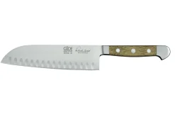Couteau santoku alvéolé Güde Alpha Chêne 18cm en acier forgé