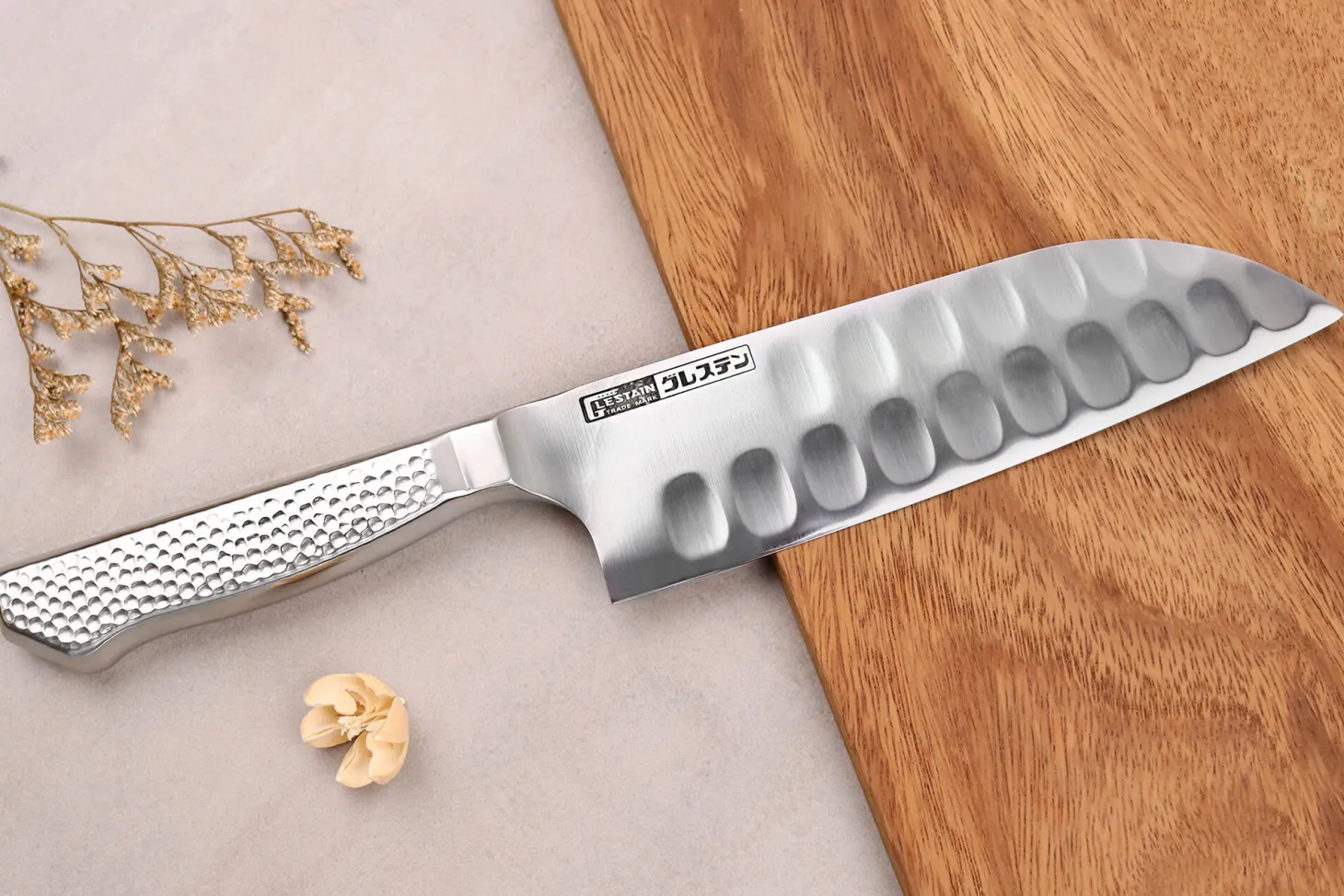 Couteau santoku alvéolé japonais Glestain Home Series 17cm
