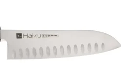 Couteau santoku alvéolé japonais Chroma Haiku 17cm manche Honoki