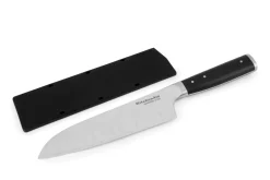 Couteau santoku alvéolé Kitchen Aid Gourmet lame en acier japonais 18cm + étui