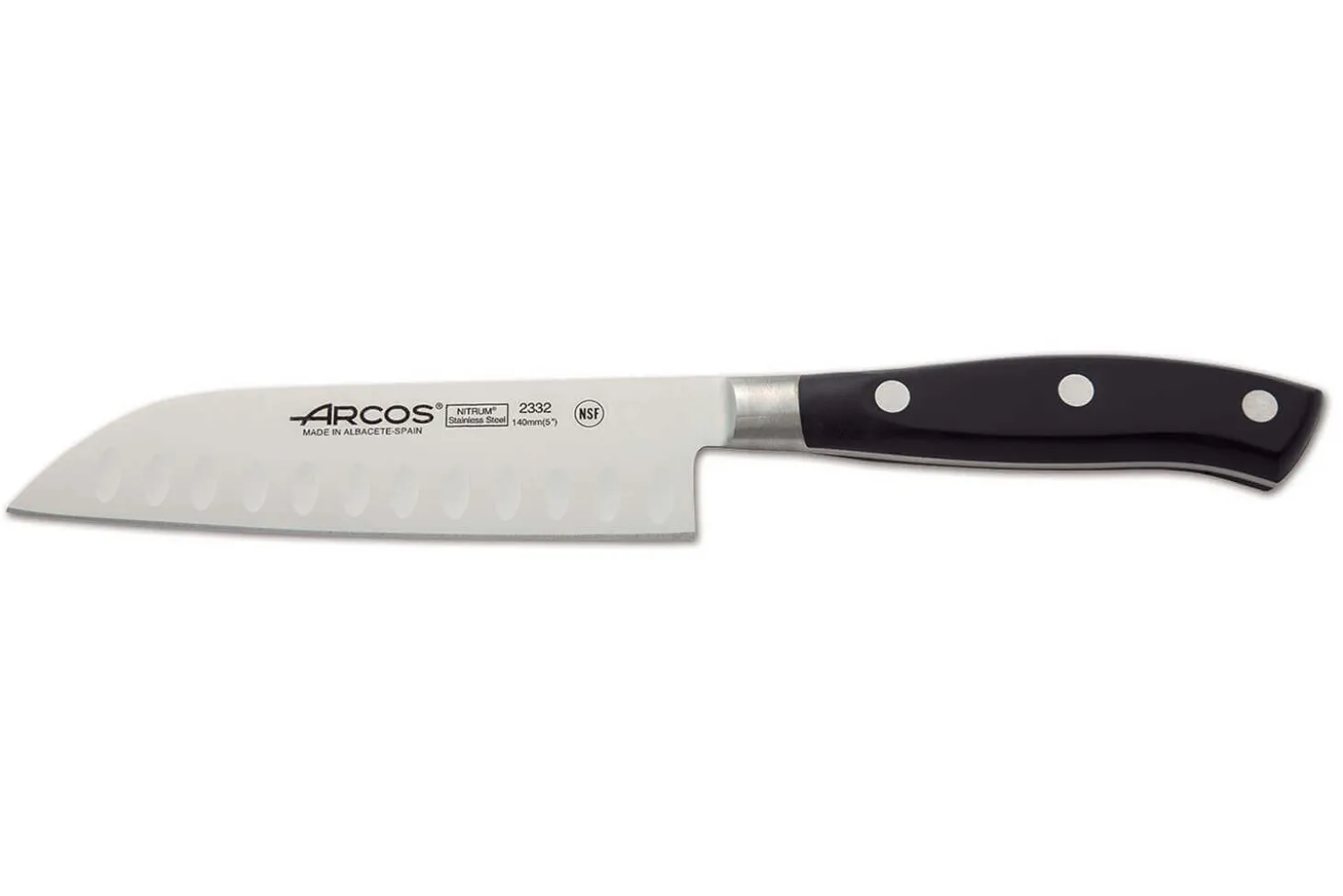 Couteau Santoku alvéolé Riviera Arcos forgé lame 14cm