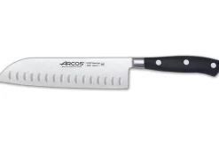 Couteau Santoku Arcos Riviera forgé lame alvéolée 18cm