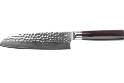 Couteau santoku 17cm Fukito Ébène Damas martelé