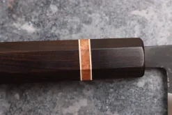 Couteau santoku 16,5cm japonais artisanal Yuzo Black SLD ébène et cognassier