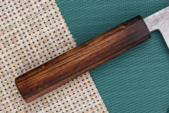 Couteau santoku 16,5cm japonais artisanal Masutani martelé manche en chêne