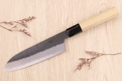 Couteau santoku 18cm japonais artisanal Sakai Kikumori Kikuzuki Kuro