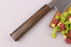 Couteau santoku 17cm japonais artisanal Wusaki Hikari SLD manche bubinga