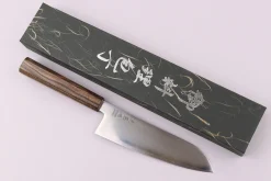 Couteau santoku 17cm japonais artisanal Wusaki Hikari SLD manche bubinga