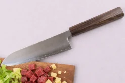 Couteau santoku 17cm japonais artisanal Wusaki Hikari SLD manche bubinga