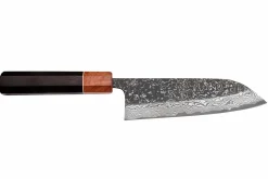 Couteau santoku 16,5cm japonais artisanal Masashi Yamamoto SLD Kuro damas