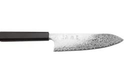 Couteau santoku 18cm japonais artisanal Hatsukokoro Ginga ATS-34 Damas ébène