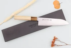 Couteau santoku 18cm japonais artisanal Toshitaka Suminagashi SG2 Damas