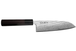 Couteau santoku 16,5cm japonais artisanal Wusaki Kuronawa G3 damas