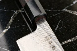 Couteau santoku 16,5cm japonais artisanal Wusaki Kuronawa G3 damas