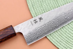 Couteau santoku 16,5cm japonais artisanal Yuzo Enju Damas 440C