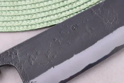 Couteau santoku 18cm japonais artisanal Masashi Yamamoto BS1 Black Nashiji