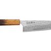 Couteau santoku 16,5cm japonais artisanal Wusaki Nawame AUS10 damas