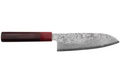 Couteau santoku 16cm japonais artisanal Nakamura Kaishin Ginsan Damas