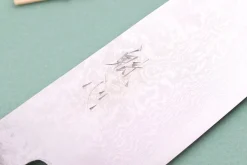 Couteau santoku 16cm japonais artisanal Nakamura Kaishin Ginsan Damas