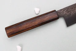 Couteau santoku 16,5cm japonais artisanal Nakamura Kaishin Ginsan Black Damas