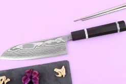 Couteau santoku 16,5cm japonais artisanal Yuzo Kanko Damas SG2