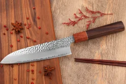 Couteau santoku 17cm japonais artisanal Yuzo Akira Tsuchime VG10