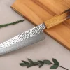 Couteau santoku 17cm japonais artisanal Wusaki Yaketa VG10 damas chêne brûlé