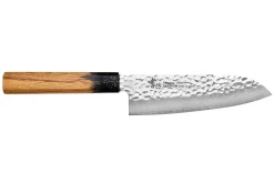 Couteau santoku 17cm japonais Sakai Takayuki Kashi Urushi VG10 damas