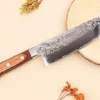 Couteau santoku 17cm japonais Satake Cutlery Brown Pakkawood AUS-8 San Maï Nashiji