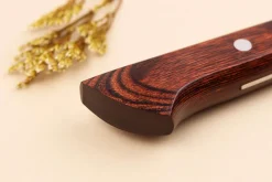 Couteau santoku 17cm japonais Satake Cutlery Brown Pakkawood VG10 San Maï