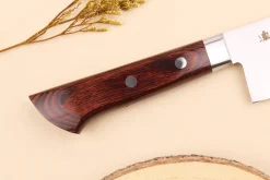 Couteau santoku 17cm japonais Satake Cutlery Brown Pakkawood VG10 San Maï