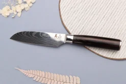 Couteau santoku 12cm Kutoyama Black Pakka