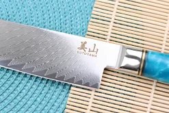 Couteau santoku 17cm Kutoyama damas Azur