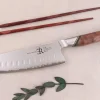 Couteau santoku 18cm Ryda Knives A-30 San Maï et manche en noyer