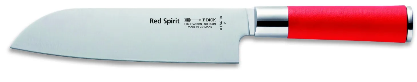 Couteau santoku DICK Red Spirit acier inoxydable 18cm manche rouge