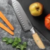 Couteau santoku Fukito Pakka San Mai alvéolé 18cm